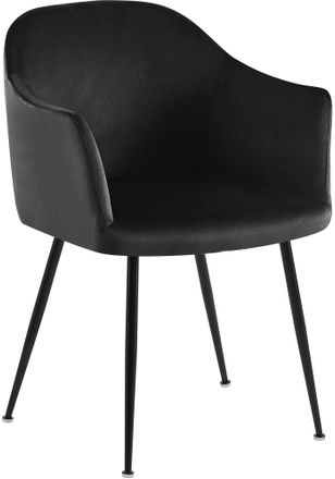 Clp Silla De Comedor De Terciopelo Jaysie Negro
