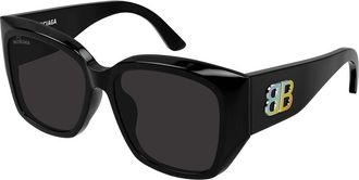 Balenciaga BB0445SK Asian Fit 002 Womens Sunglasses Black Size 56