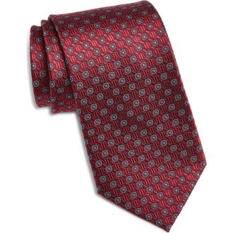 Nordstrom Medallion Silk Tie in Wine at Nordstrom