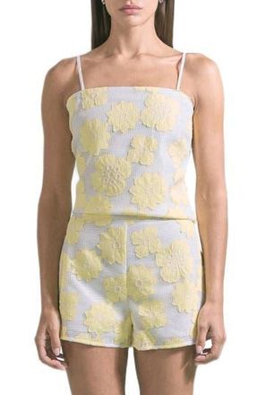 endless rose Floral Net Top in White/Yellow at Nordstrom Rack, Size Medium