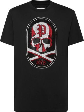 Philipp Plein T-shirt met ronde hals met Skull & Bones-motief - Heren - T-shirts - Zwart - 4XL - Katoen - Tops