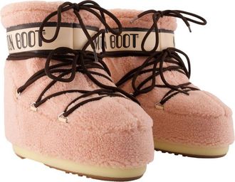 Moon Boot Womens Icon Low Ankle Boots - Moon Synthetic Pink Shoes Ankle-Boots