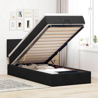 vidaXL Vidaxl - Estructura Cama Otomana Colch&oacute;n Terciopelo Negra 90x190 Cm