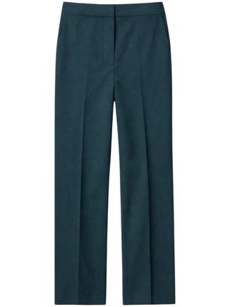 Frankie Shop Tailored Straight-Leg Green Trousers in Technical Fabric