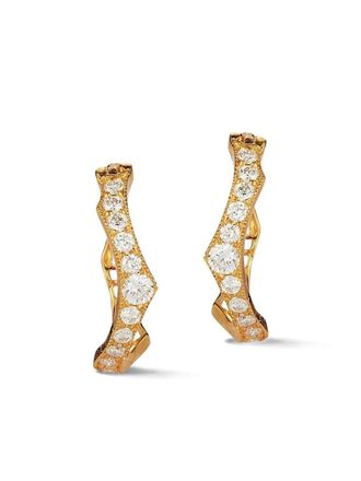 Parulina 18k yellow gold Briar diamond huggie earrings - women - 18kt Yellow Gold/Diamond - One Size