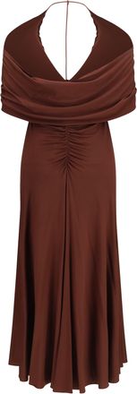 Self Portrait Womens Jersey Midi Dress Brown Viscose; Elastane