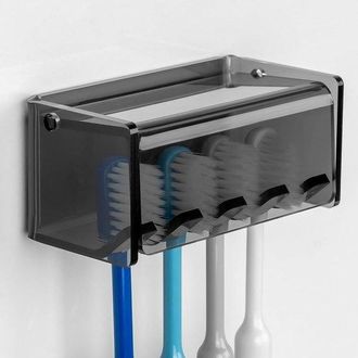 OEM Porta Spazzolini Da Parete Con 5 Scomparti E Coperchio, Supporto Autoadesivo Per Riporre Gli Spazzolini Da Utilizzare In Doccia O In Bagno