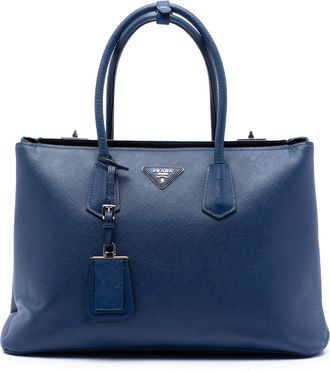 Prada Pre-owned Womens Saffiano Cuir Twin Tote - Dark Blue Leather - One Size