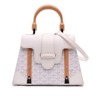 Goyard Coated Canvas White Goyardine Saigon Structured PM