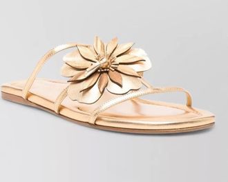 Zimmermann belara leather flat slide sandals floral