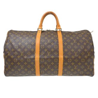 Louis Vuitton Keepall Bag Monogram Canvas Brown Canvas Handbag (Pre-Owned)