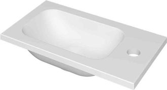 Bernacchini Enter Fontein - 40x22x1.6cm - 1 kraangat - porselein wit mat