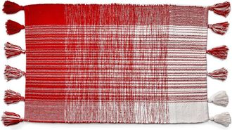 Tag Tag Tassel Plaid Doormat Stylish Home Entryway Rug in Red at Nordstrom, Size Medium