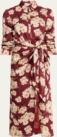 Cinq &agrave; Sept Mae Bouquet Jacey Tie-Waist Midi Dress
