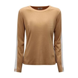 Elisabetta Franchi Mk-03S-56E2 Sweater - Dames - Longsleeves - Beige - XL - Tops