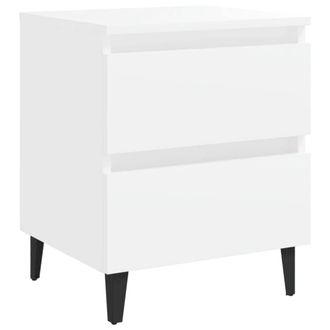 Berkfield Home Sturdy Bed Cabinets 2 pcs White 40x35x50 cm Engineered Wood | Size: 40 x 35 x 50 cm
