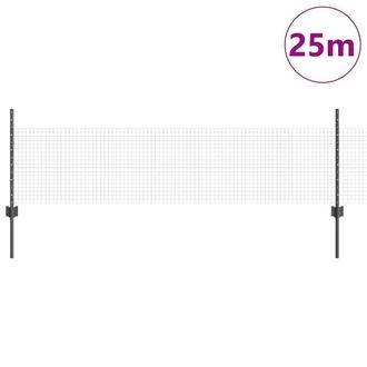 Berkfield Home Sturdy Chicken Wire Fence Set Set of 2 Grey Steel, PVC 25 x 0.5 m