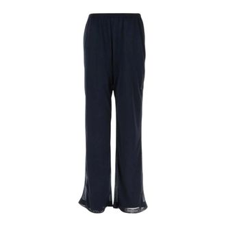 Ferragamo Wide Trousers, female, Blue, Size: S Pantalone Palazzo Maglia