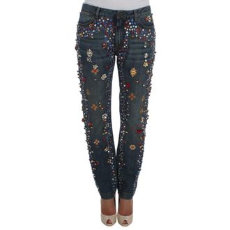 Dolce & Gabbana Slim-fit Jeans - Dames - Slim Fit Jeans - Blauw - XS - Katoen - Jeans