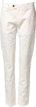 BRIGLIA 1949 White Cotton Straight Fit Chino Trouser Womens Pants (Pre-Owned)