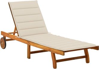 vidaXL Tumbona De Jard&iacute;n Con Coj&iacute;n Madera Maciza De Acacia Vidaxl