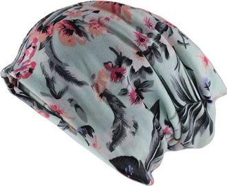 Generic Chemo Headwear for Women UK Beanie Scarf Soft Turban Cap Floral Head Wraps Cotton Fabric Alopecia Bandana Head Cover (Mint Floral)