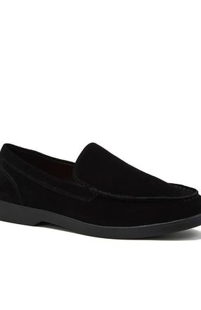 Lands End Essential Suede Loafers in Black at Nordstrom, Size 10.5
