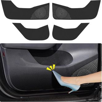 No Brand Protector Antigolpes Para Puertas De Coche Para Tesla Model Y 2020 2021 2022 2023 2024 Suv, Accesorios, Adhesivo De Cuero Estilo Fibra De Carbono, Pro