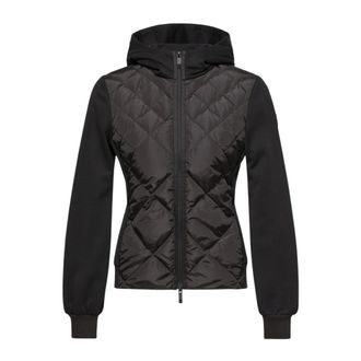 Moncler Cotton Fleece Padded Zip-Up Hoodie - Dames - Vesten met rits - Zwart - XS - Katoen - Hoodies & sweatvesten