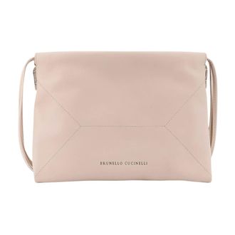 Brunello Cucinelli Brunello Cucinelli, Cross Body Bags, female, Beige, Size: ONE SIZE Monili Drawstring Shoulder Bag