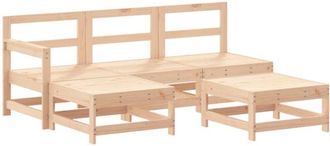 vidaXL 5 Piece Garden Lounge Set Solid Wood Pine Vidaxl