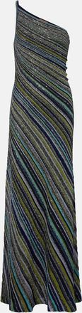 Missoni Sequined one-shoulder lam&eacute; maxi dress