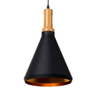 Beliani L&aacute;mpara De Techo Metal Negro Dorado 189 Cm Pantalla Bicolor Industrial Acabado Mate Moderno Mackenzie