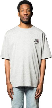 Loewe Tops, Heren, Grijs, S, Katoen, T-shirt met losse pasvorm