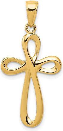 Diamond2Deal 14k Yellow Gold Polished Cross Pendant
