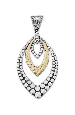 Samuel B. Beaded Marquise Pendant in Silver And Gold at Nordstrom Rack