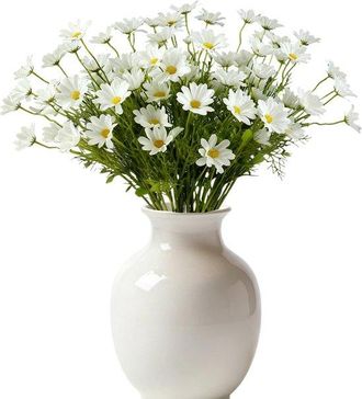 No Brand Margaritas Artificiales - 12 Unidades - Tallos De 50 Cm - Flores De Seda/artificiales - Decoraci&oacute;n Sostenible - Para Decoraci&oacute;n De Bodas/fiestas