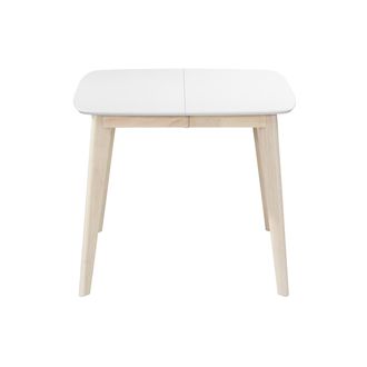 Miliboo Mesa De Comedor Extensible N&oacute;rdica Blanca Y Madera L90-130 Leena