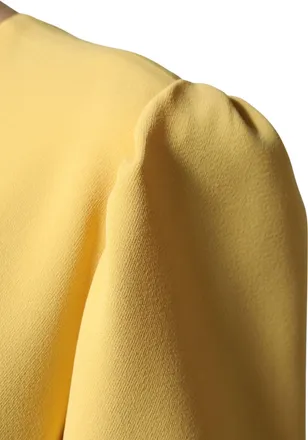 Dolce & Gabbana Womens Yellow Short-Sleeved Crew Neck Midi Dress Viscose Elastane