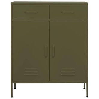 Berkfield Home Storage Cabinet Olive Green 80x35x101.5 cm Steel