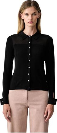 DKNY Cardigan - Dames - Vesten - Zwart - M - Katoen - Truien & Vesten