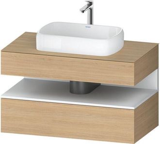 Duravit Duravit - Qatego Consola Mueble Bajo Lavabo, 1 Extra&iacute;ble, 1 Caj&oacute;n