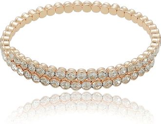 Ettika Overlapping Crystal Bangle Bracelet in Gold at Nordstrom Rack