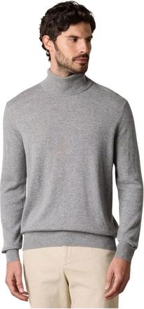 Brooks Brothers Effen Kasjmier Coltrui - Heren - Cashmere truien - Grijs - XL - Kasjmier - Truien & Vesten
