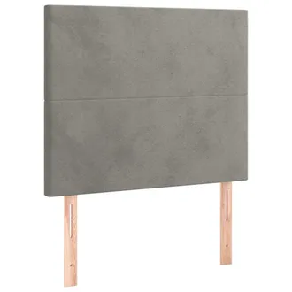 vidaXL Cabecero Con Luces Led Terciopelo Gris Claro 90x5x118/128 Cm Vidaxl