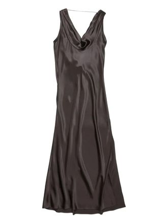 Acne Studios cowl-neck midi dress - women - Silk - 32 - Brown