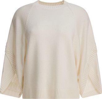 Max Mara Womens White Cashmere Knitwear - Ivory Wool - Size Medium