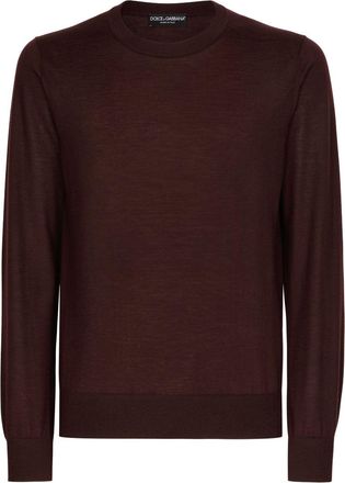 Dolce & Gabbana round-neck cashmere sweater - men - Cashmere - 48 - Brown
