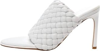 Bottega Veneta White Lido Leather Mules Size 37