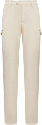 Brunello Cucinelli Mens Linseed Cotton Cargo Trousers, Size 48